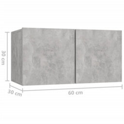 Berkfield 4 Piece Tv Cabinet Set Concrete Grey Engineered Wood - thumbnail 7