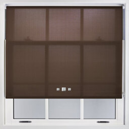 Furnished Trimmable Roller Blind With Triple Square Eyelets And Metal Fittings - Mocha Daylight Shade (W)180Cm X (L)210Cm - thumbnail 1