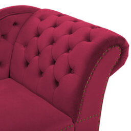 Beliani Right-Hand Chaise Longue Nimes Velvet Dark Red - thumbnail 9