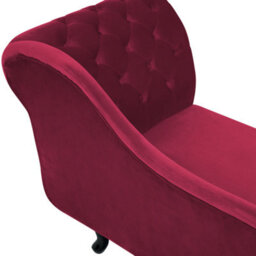 Beliani Right-Hand Chaise Longue Nimes Velvet Dark Red - thumbnail 8