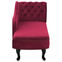 Beliani Right-Hand Chaise Longue Nimes Velvet Dark Red - thumbnail 5