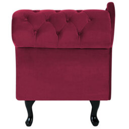 Beliani Right-Hand Chaise Longue Nimes Velvet Dark Red - thumbnail 7