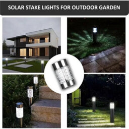 6 Solar Glass Stake Lights Outdoor Garden Pathway Lamp - thumbnail 5