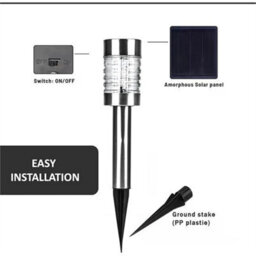 6 Solar Glass Stake Lights Outdoor Garden Pathway Lamp - thumbnail 6
