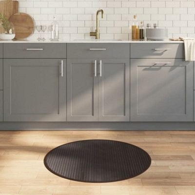 Berkfield Rug Round Dark Brown80 Cm Bamboo - image 1