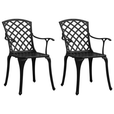 Berkfield Garden Chairs 2 Pcs Cast Aluminium Black - image 1