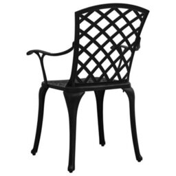 Berkfield Garden Chairs 2 Pcs Cast Aluminium Black - thumbnail 5