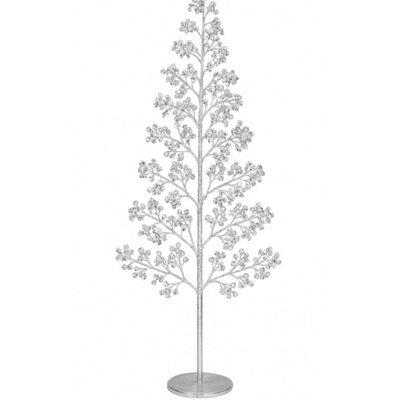Pegdev - Pdl Outdoor Led Christmas Tree 210Cm 1200 Warm White Lights Silver Balls Resin Base 5M Cable - image 1