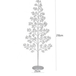 Pegdev - Pdl Outdoor Led Christmas Tree 210Cm 1200 Warm White Lights Silver Balls Resin Base 5M Cable - thumbnail 4