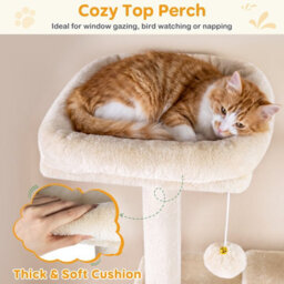 Costway 168 Cm Tall Cat Tree Multi-Level Cat Tower W/ 2 Perches Cat Condo Sisal-Covered Scratching Posts - thumbnail 5