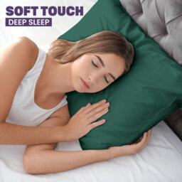 Oxford Homeware Plain Dyed Pillowcase Pair (W)50X(L)75 Cm- Soft Breathable Easy Care Standard Size Bed Pillow Covers Emerald Green - thumbnail 8