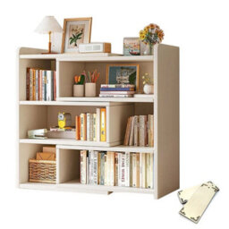 Stretchable Wooden Shelf 4 Tier Bookcase Display Storage Unit Stand