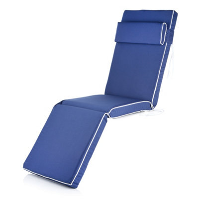 Alfresia Blue Steamer Deck Chair Garden Cushion With Luxury Thick Foam Filling - image 1
