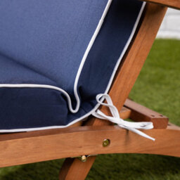 Alfresia Blue Steamer Deck Chair Garden Cushion With Luxury Thick Foam Filling - thumbnail 6