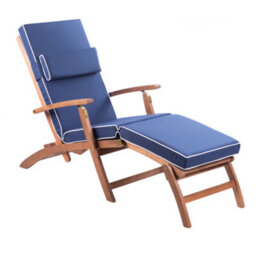Alfresia Blue Steamer Deck Chair Garden Cushion With Luxury Thick Foam Filling - thumbnail 7