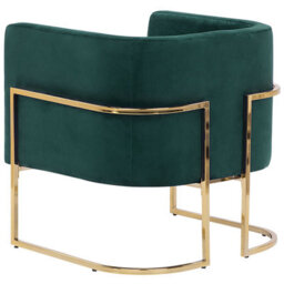 Beliani Armchair Sirkka Velvet Dark Green - thumbnail 4