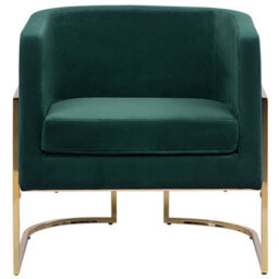 Beliani Armchair Sirkka Velvet Dark Green - thumbnail 5