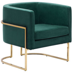 Beliani Armchair Sirkka Velvet Dark Green