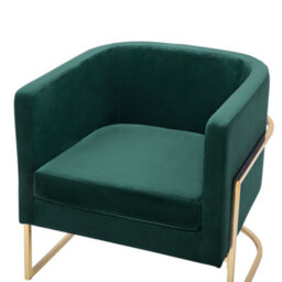 Beliani Armchair Sirkka Velvet Dark Green - thumbnail 7