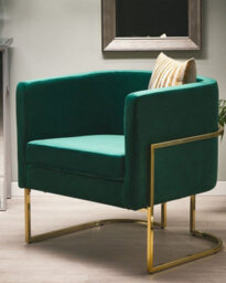Beliani Armchair Sirkka Velvet Dark Green - thumbnail 2