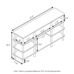 Walplus Furinno Turn-N-Tube 4-Tier Multipurpose Wide Shelf Tv Stand, Espresso/black - thumbnail 6