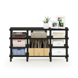 Walplus Furinno Turn-N-Tube 4-Tier Multipurpose Wide Shelf Tv Stand, Espresso/black - thumbnail 3