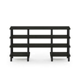 Walplus Furinno Turn-N-Tube 4-Tier Multipurpose Wide Shelf Tv Stand, Espresso/black - thumbnail 5