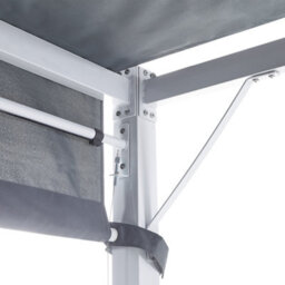 Wyld And Coco Gardenglow Pergola Grey 310 X 310 Cm - Powder-Coated Steel Frame, Sliding Fabric Canopy, Solar Led Lighting - thumbnail 8