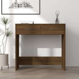 Vidaxl Desk Brown Oak 80X40X75 Cm Engineered Wood Desks