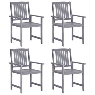 Garden Chairs 4 Pcs Solid Acacia Wood Grey - image 1