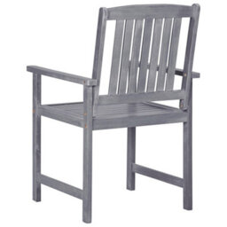 Garden Chairs 4 Pcs Solid Acacia Wood Grey - thumbnail 3