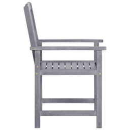 Garden Chairs 4 Pcs Solid Acacia Wood Grey - thumbnail 4