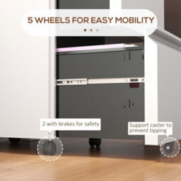Vinsetto Steel File Cabinet With Lock Hanging Bar For Letter A4 Legal, White - thumbnail 7