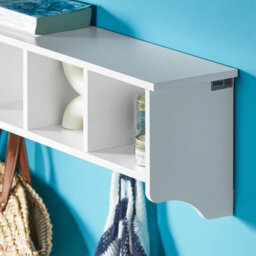 Sobuy Frg48-L-W, Wall Coat Rack Wall Display Storage Unit With 4 Components 5 Hooks,white,w72Xd15.5Xh23 - thumbnail 7