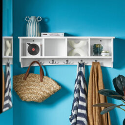 Sobuy Frg48-L-W, Wall Coat Rack Wall Display Storage Unit With 4 Components 5 Hooks,white,w72Xd15.5Xh23 - thumbnail 9