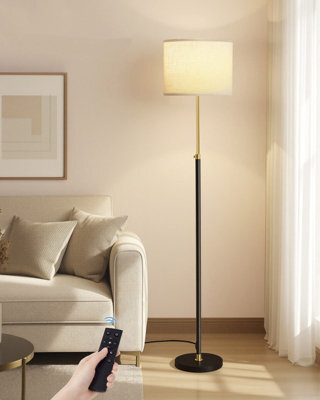 Vasagle Floor Lamp For Living Room, Adjustable Height 140-170 Cm, Modern Standing Lamp With Foot Switch,gold And Black - image 1