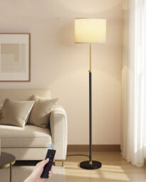 Vasagle Floor Lamp For Living Room, Adjustable Height 140-170 Cm, Modern Standing Lamp With Foot Switch,gold And Black - thumbnail 1