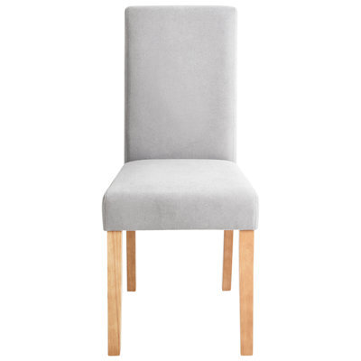 Beliani Set Of 2 Modern Grey Fabric Dining Chairs With Rubberwood Legs, Scandinavian Style, Compact (W42 X D59 X H93Cm) - image 1