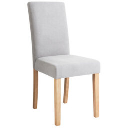 Beliani Set Of 2 Modern Grey Fabric Dining Chairs With Rubberwood Legs, Scandinavian Style, Compact (W42 X D59 X H93Cm) - thumbnail 4