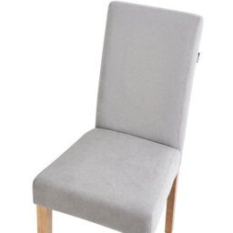 Beliani Set Of 2 Modern Grey Fabric Dining Chairs With Rubberwood Legs, Scandinavian Style, Compact (W42 X D59 X H93Cm) - thumbnail 7