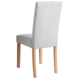 Beliani Set Of 2 Modern Grey Fabric Dining Chairs With Rubberwood Legs, Scandinavian Style, Compact (W42 X D59 X H93Cm) - thumbnail 6