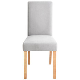 Beliani Set Of 2 Modern Grey Fabric Dining Chairs With Rubberwood Legs, Scandinavian Style, Compact (W42 X D59 X H93Cm) - thumbnail 1