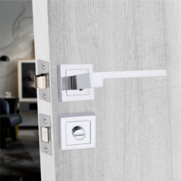 Golden Grace 1 Set Zeta Design Bathroom Complete Internal Door Handle Set Polished Chrome Finish - thumbnail 7