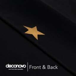 Deconovo Blackout Eyelet Curtains, Gold Star Foil Printed Curtains, Thermal Curtains For Livingroom W46 X L72 Inch, Black, 1 Pair - thumbnail 5
