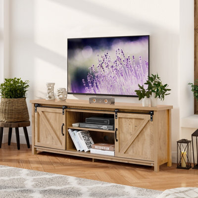 "Costway Modern Tv Cabinet For 60"" Wooden Media Storage Shelves Stand W/ Cabinets" - image 1