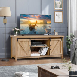 "Costway Modern Tv Cabinet For 60"" Wooden Media Storage Shelves Stand W/ Cabinets" - thumbnail 9