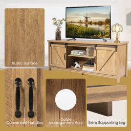 "Costway Modern Tv Cabinet For 60"" Wooden Media Storage Shelves Stand W/ Cabinets" - thumbnail 7