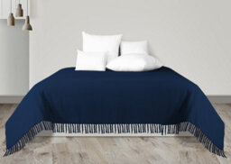 Ehc Waffle Cotton Woven King Size Sofa Throw 3 Seater Sofa/ Chair/ Double Bed, 228 X 254 Cm, Navy Blue - thumbnail 4