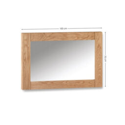 Julian Bowen Marlborough Oak Wall Mirror, Wood Frame, Rectangular, Wall Mounted, Horizontal Or Veritcal, 70 X 100 X 2Cm - thumbnail 3