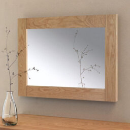 Julian Bowen Marlborough Oak Wall Mirror, Wood Frame, Rectangular, Wall Mounted, Horizontal Or Veritcal, 70 X 100 X 2Cm